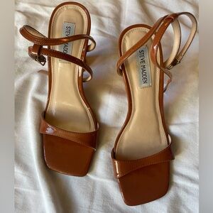 Steve Madden Glossy Brown Strappy Heels